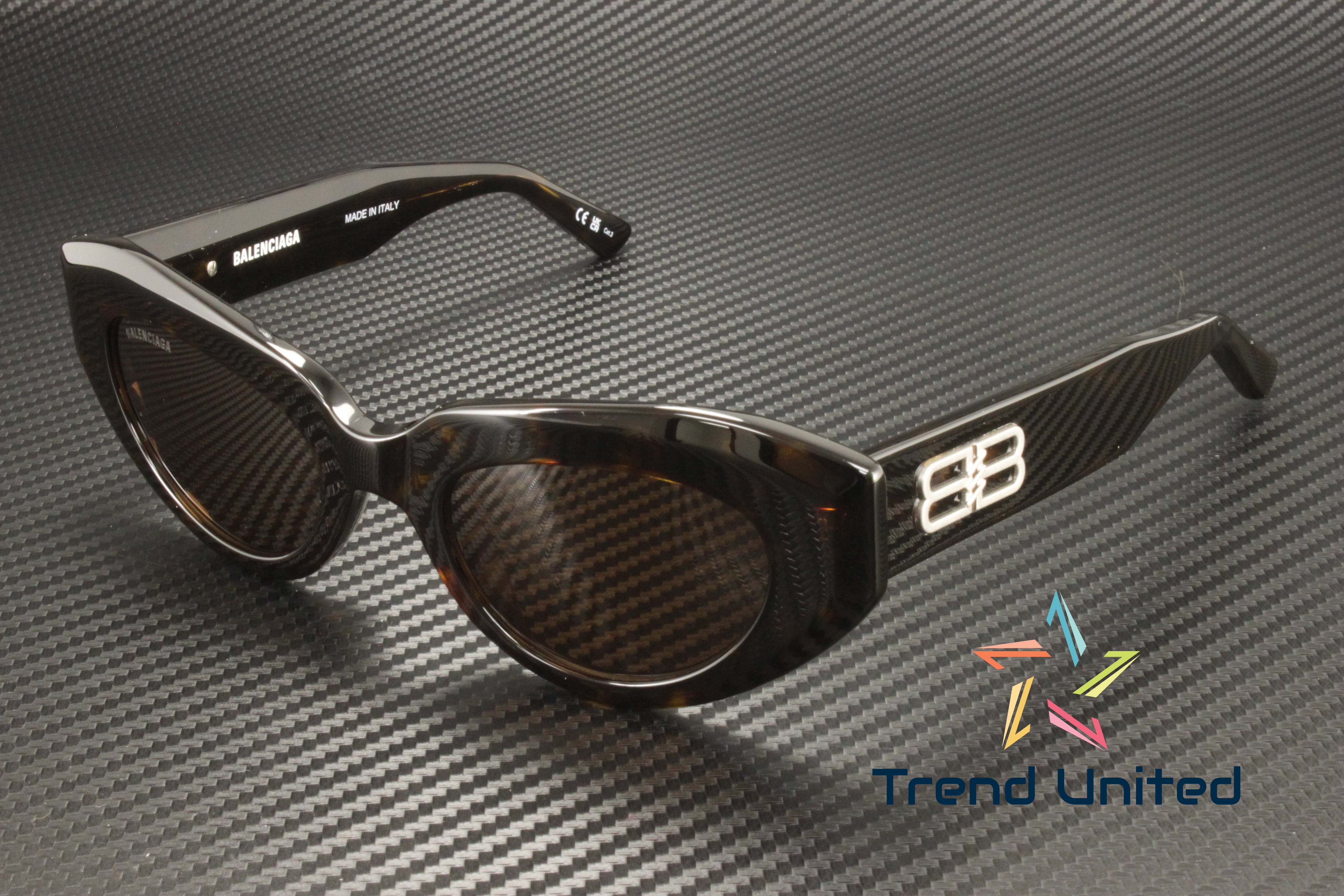BALENCIAGA BB0236S 002 Cat Eye Acetate Havana Brown 52 mm  display picture 2