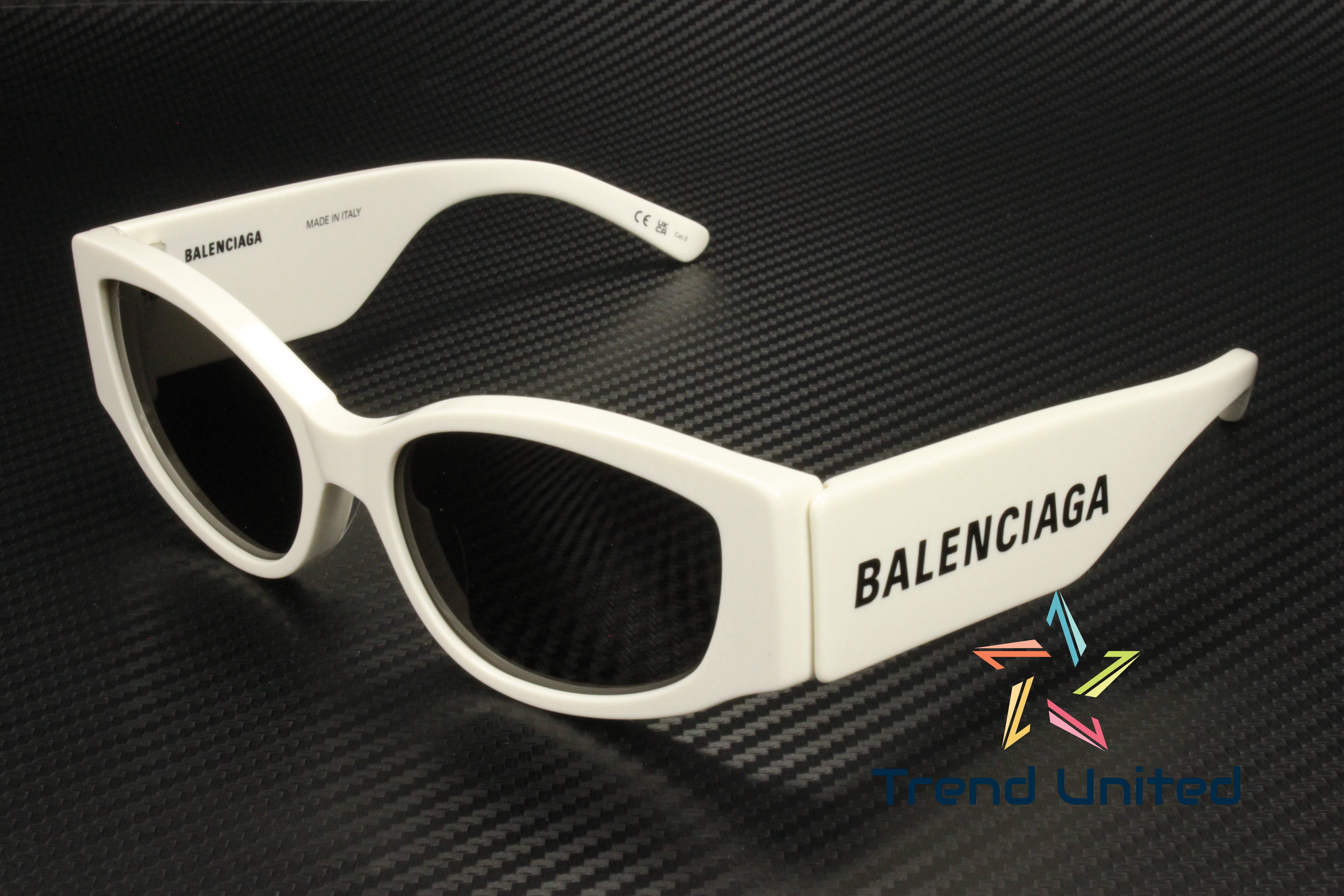 BALENCIAGA BB0258S 003 Cat Eye Acetate White Grey 58 mm  display picture 1