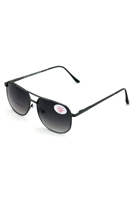 Sunglasses BiFocal Metal Aviator Reading Glasses - Spring Hinge Square Large Lens Reader Bi-Focal Outdoor Driving