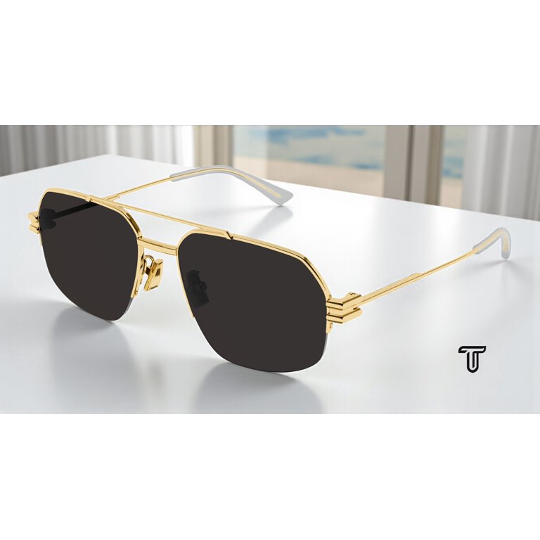 Sunglasses Bottega Veneta BV 1127 S- 002 Gold / Grey  display picture 3