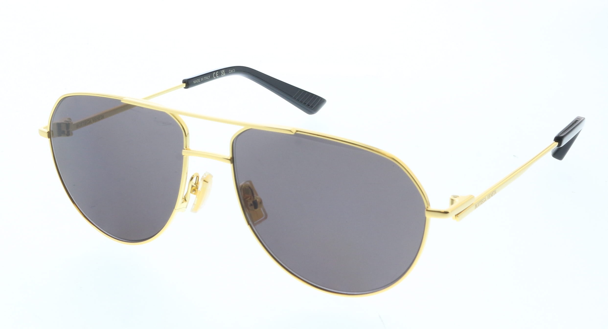 Bottega Veneta BV1302S-001 BV1302S Gold Aviator Sunglasses for mens