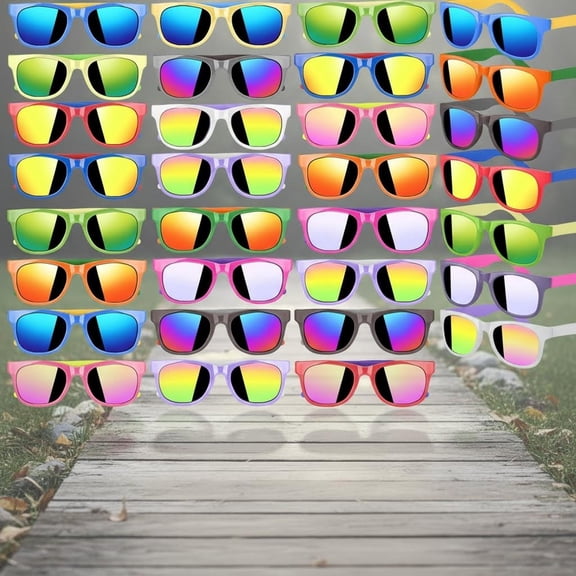 Sunglasses Bulk, Party Favors, 16 Colors Neon with UV400 Protection, Gift for Birthday, Beach, School Prizes Goodie Bags Stuffers, Summer Pool Party Supplies