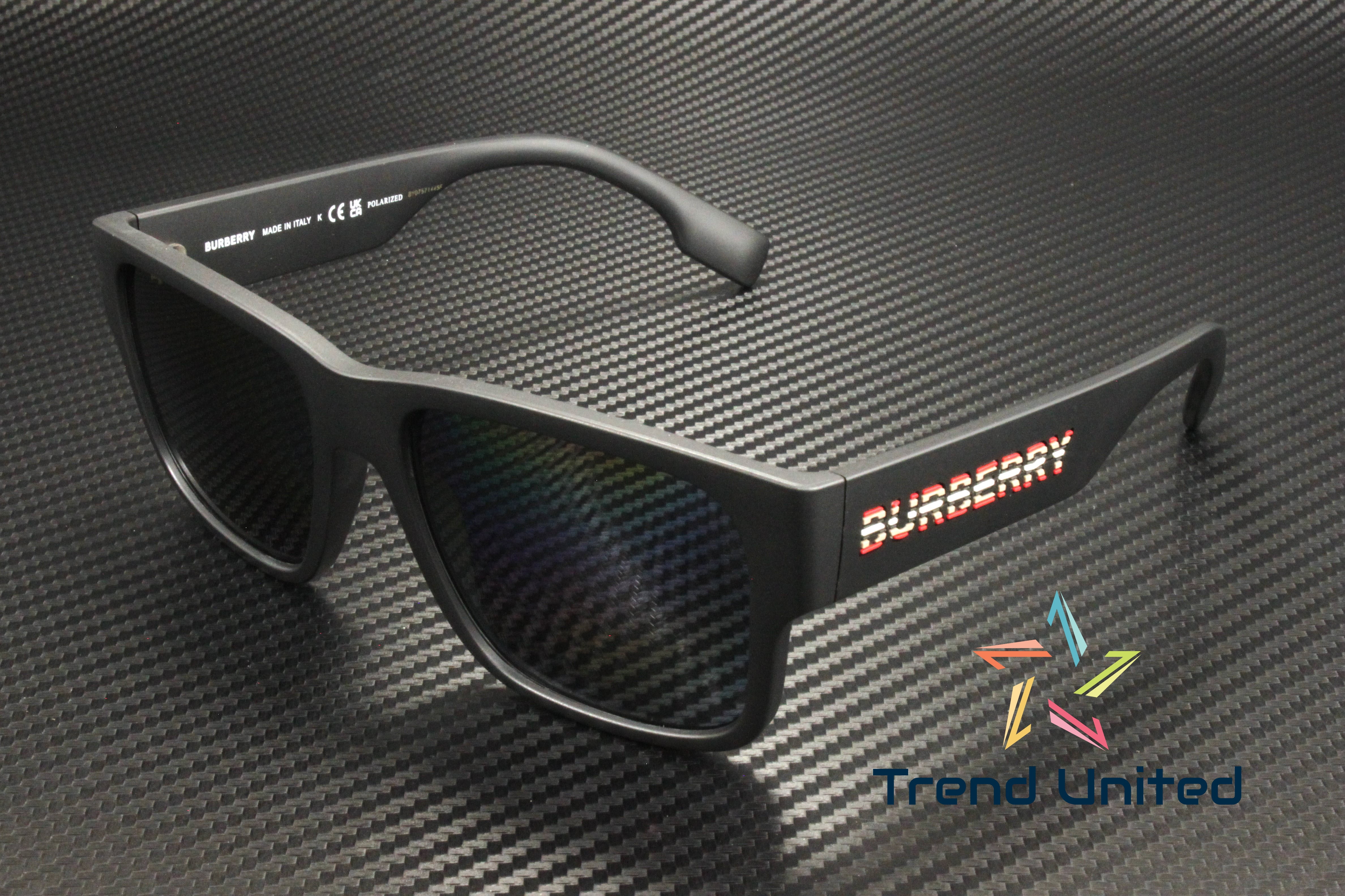 Burberry BE4358 346481 57mm Square Sunglasses Men's Black