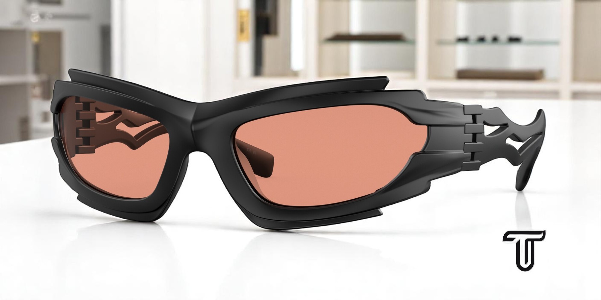 BURBERRY BE4384 346474 Marlowe Black Orange 62 mm Men's Sunglasses