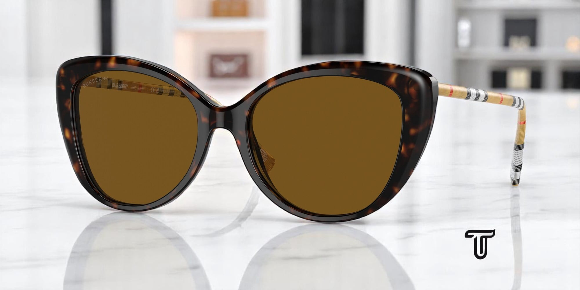Burberry POLARIZED Havana Gradient 56mm Sunglasses Burberry Vanessa BE4375 4017T5 Sunglasses Women main image 2