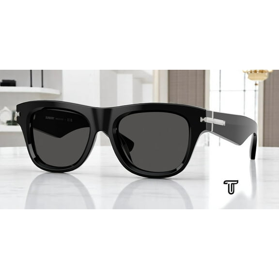 BURBERRY BE4438U 300187 Black Dark Grey 53 mm Men's Sunglasses