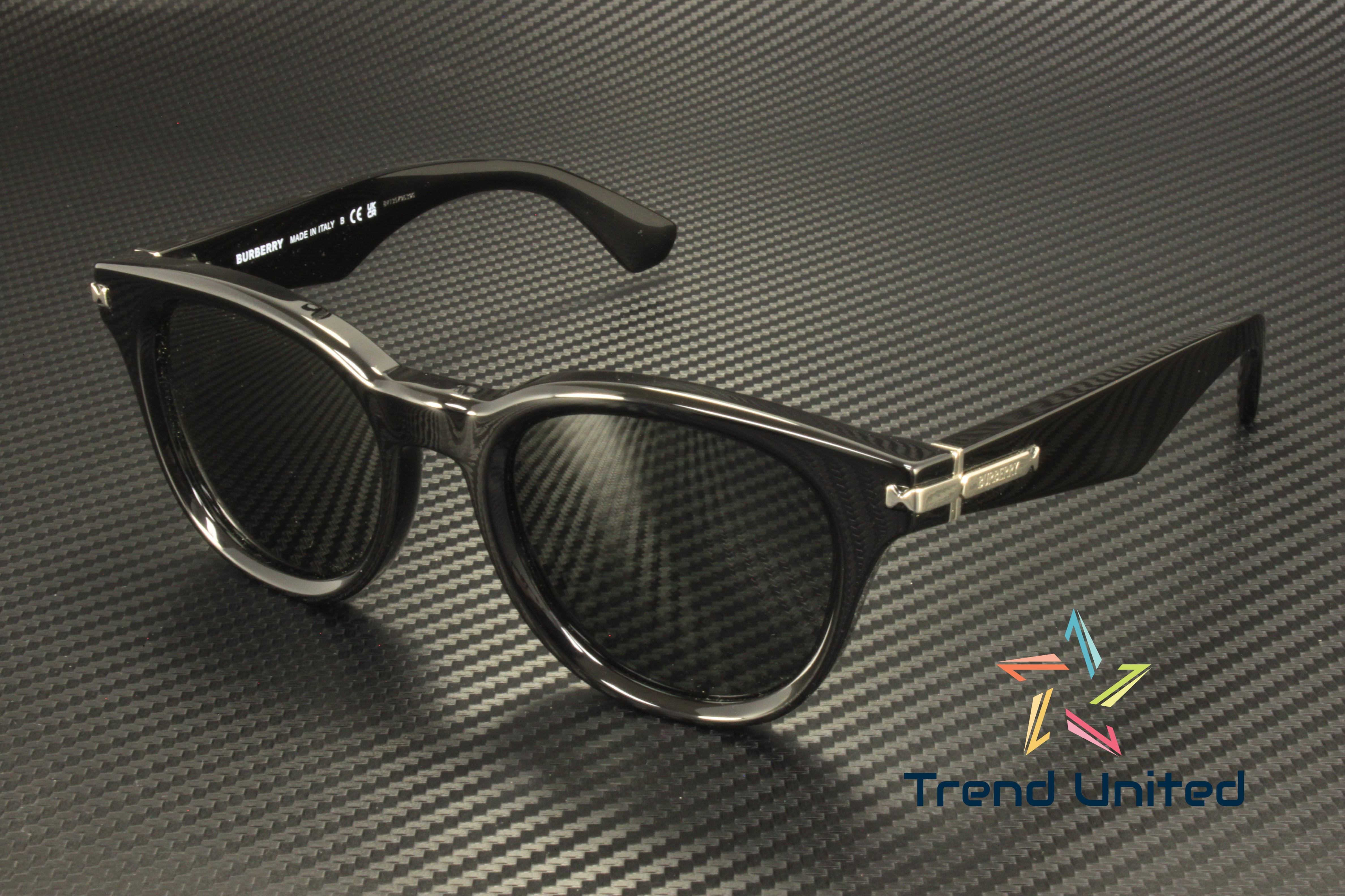 Burberry BE 4439 Plastic Unisex Round Sunglasses Black 51mm Adult