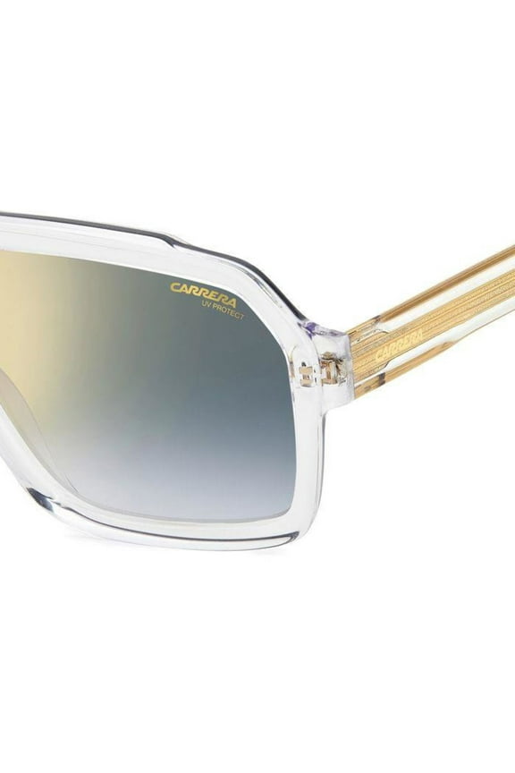 1053/S 900/1V 60 Men's Sunglasses - Clear Frame, Blue Mirror Lenses