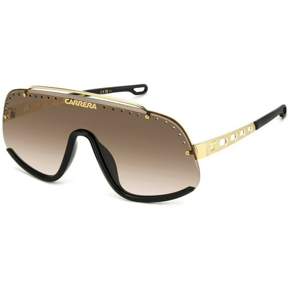 Carrera FLAGLAB 16 FG4/86 Unisex Sunglasses - Black and Gold Frame, Brown Gradient Lenses