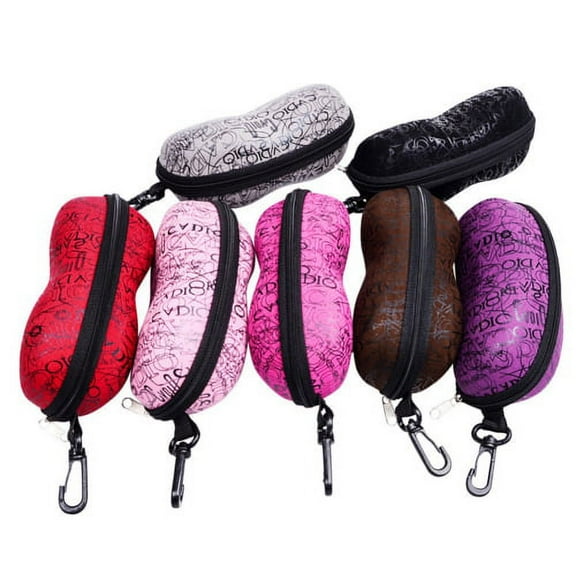 Sunglasses Case, Portable Travel Zipper Eyeglasses Frame Glasses Case Hook For Mens and Womens - 1PC
