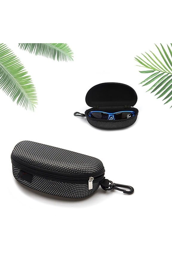 Sunglasses Case - Portable Zippered Hard Eyeglass Protector for Sports and Travel, Shockproof Pouch for Eyewear and Accessories