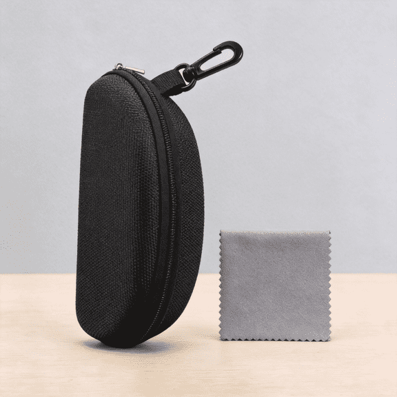 Sunglasses Case and Large Waterproof Eyeglasses Case Hard EVA zipper for Men & Women or Children with Cleaning Cloth