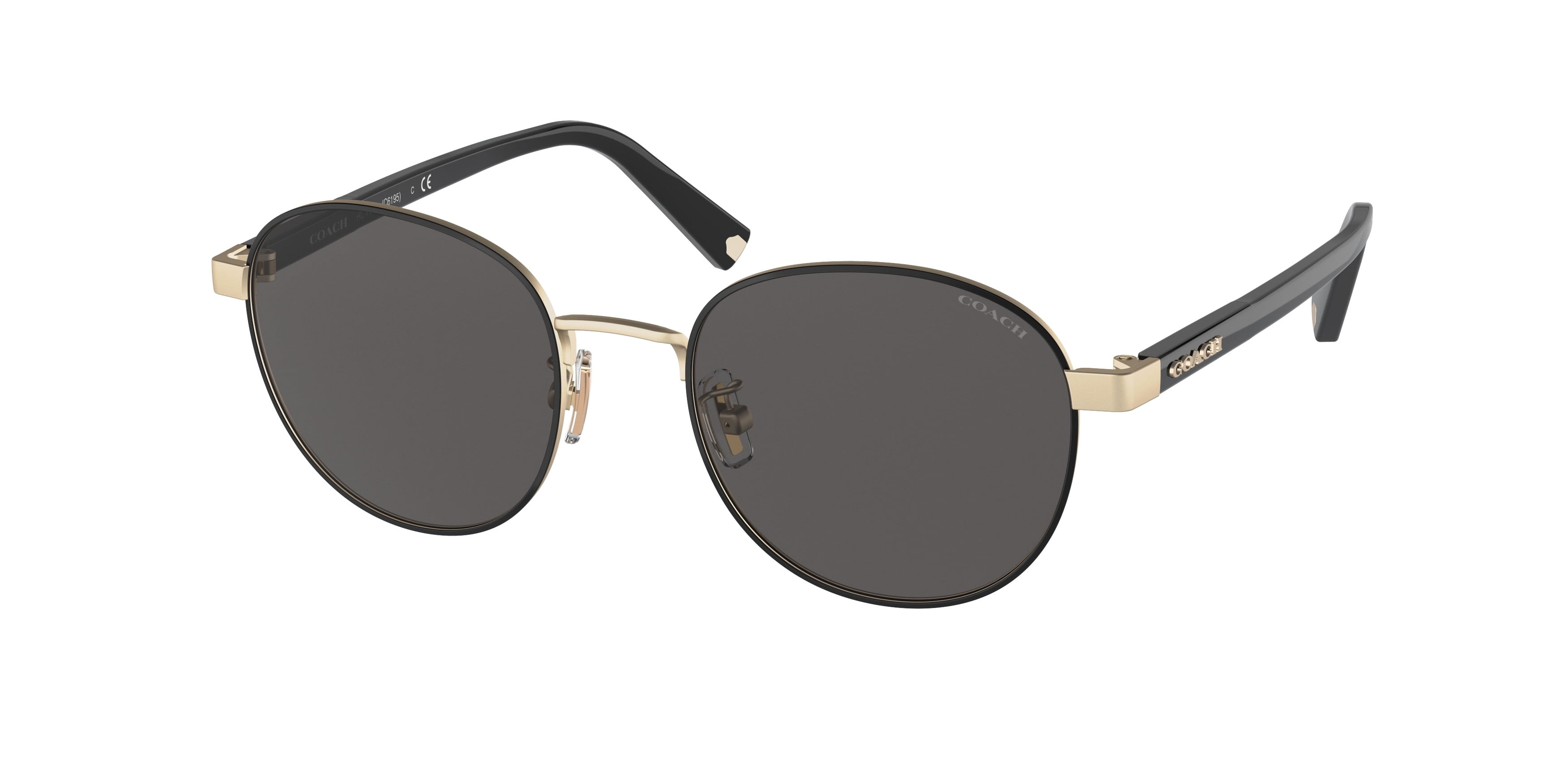 Coach Aviator Sunglasses in Black with Gold Trim Coach Women main image 3