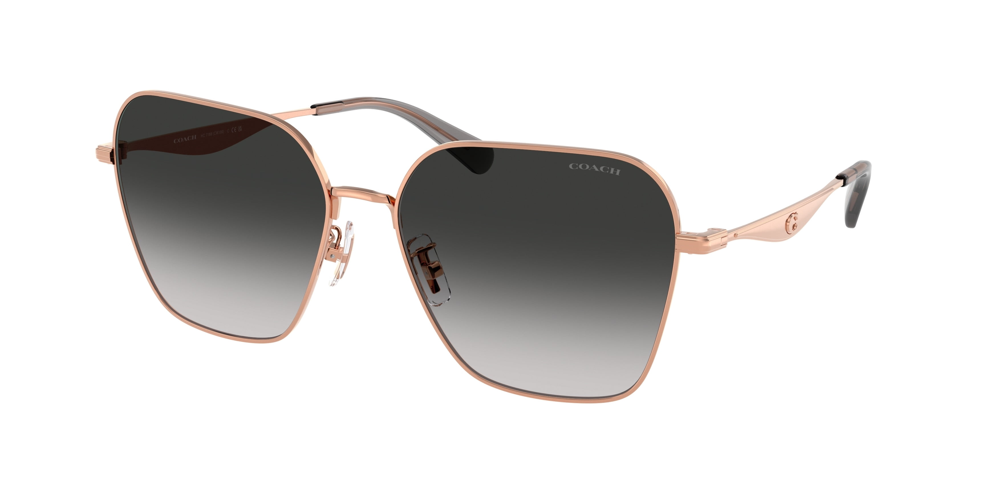 Coach Gold Sunglasses HC 7168 Shiny Rose Gold Metal Gray  display picture 2