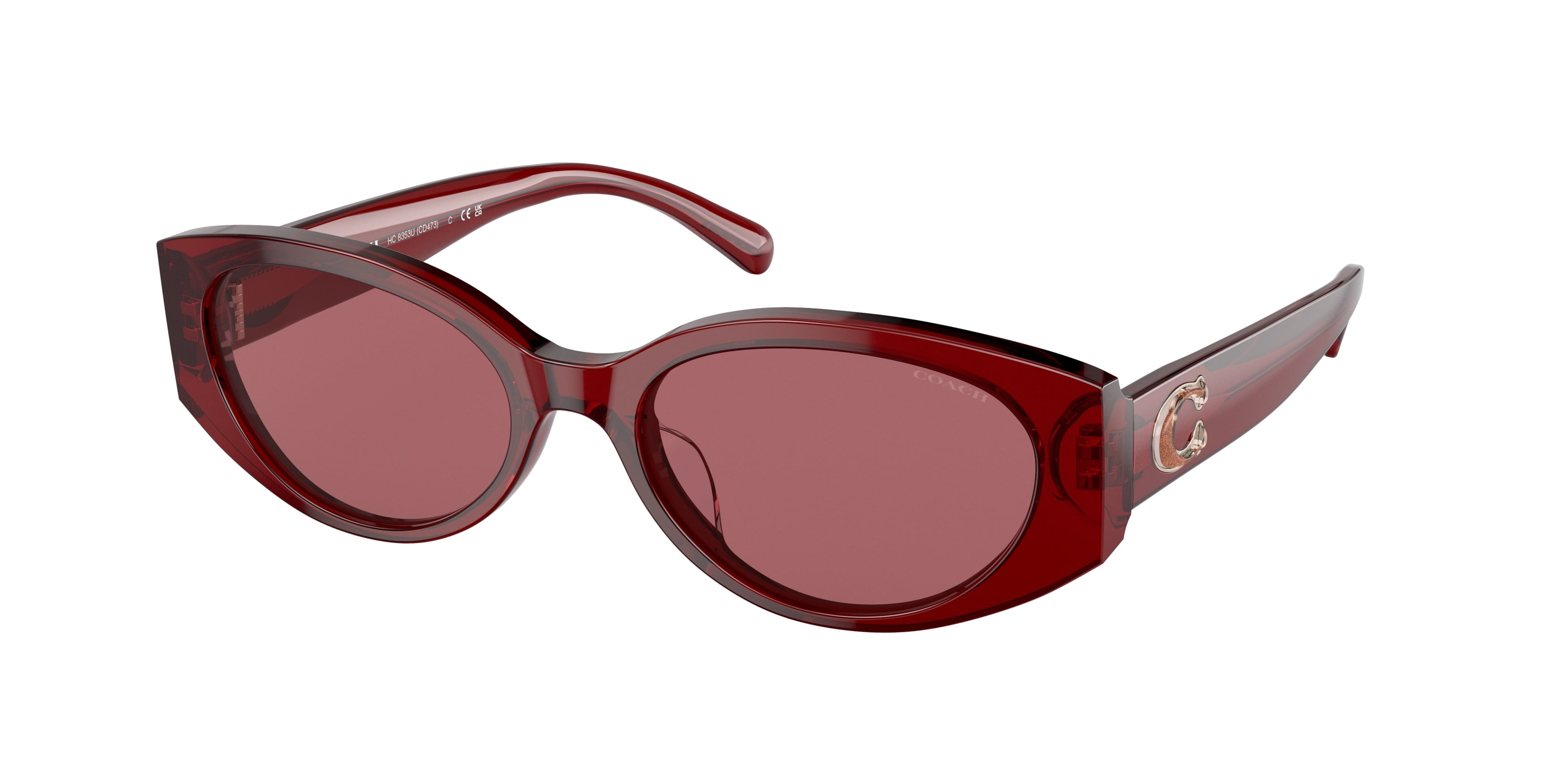 Sunglasses Coach HC 8353 U 571369 Cd473 Transparent Red Soli  display picture 3