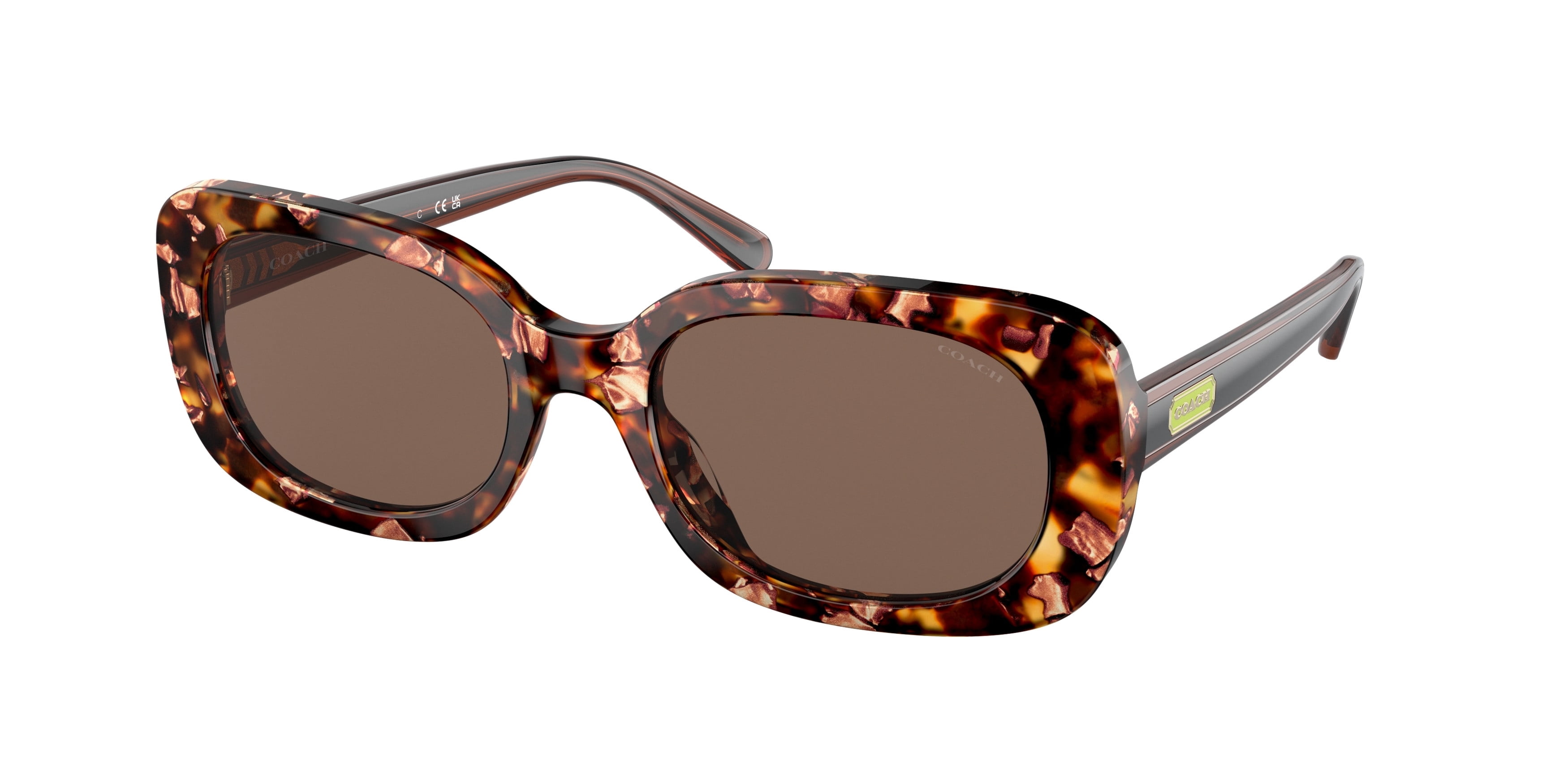 Sunglasses Coach HC 8358 U 571173 Cd471 Pearlescent Amber Tortoi 