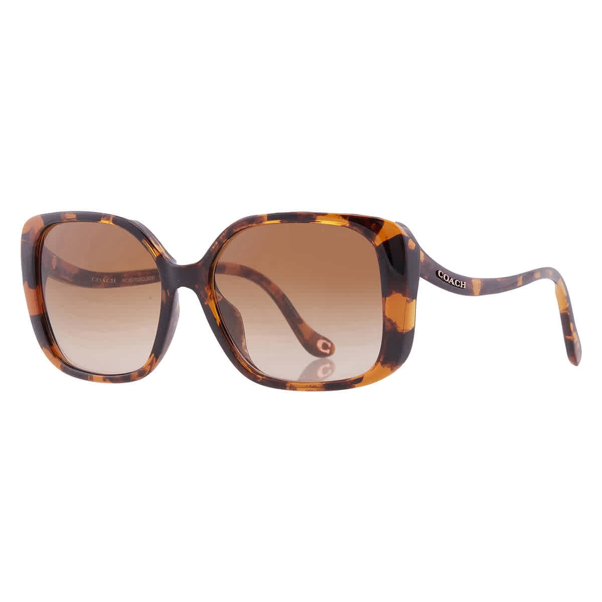 NEW COACH OVERSIZED DESIGNER SUNGLASSES 100% UV PROTECTION TRANSPARENT PEACH 57M Coach HC8410U CW225 Sunglasses | LensCrafters main image 4