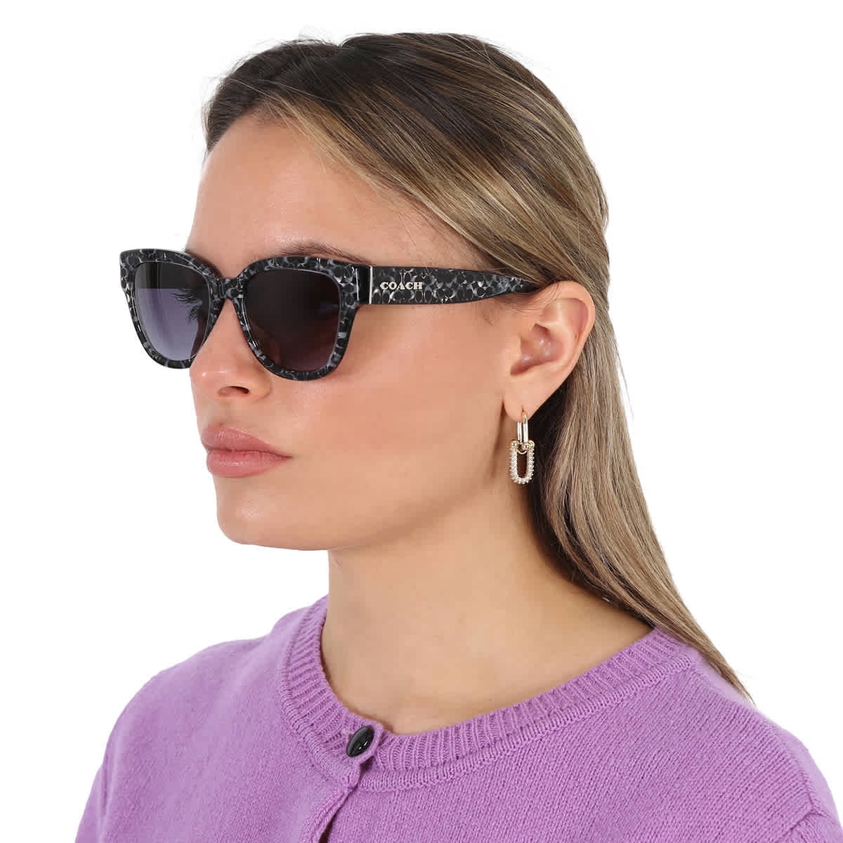 Coach HC 8379U Plastic Womens Butterfly Sunglasses Grey  display picture 3
