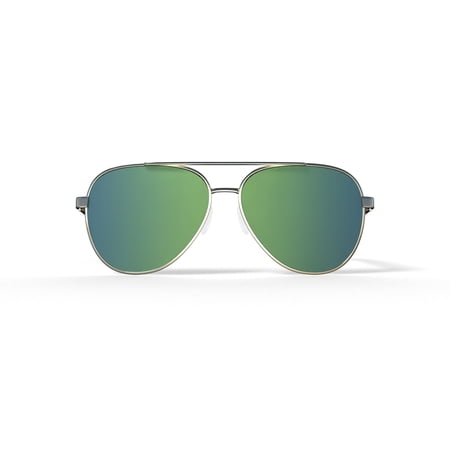 Costa Del Mar Unisex Polarized Peli Aviator Sunglasses, Size 57, Brushed Gold/Green Mirror 580P