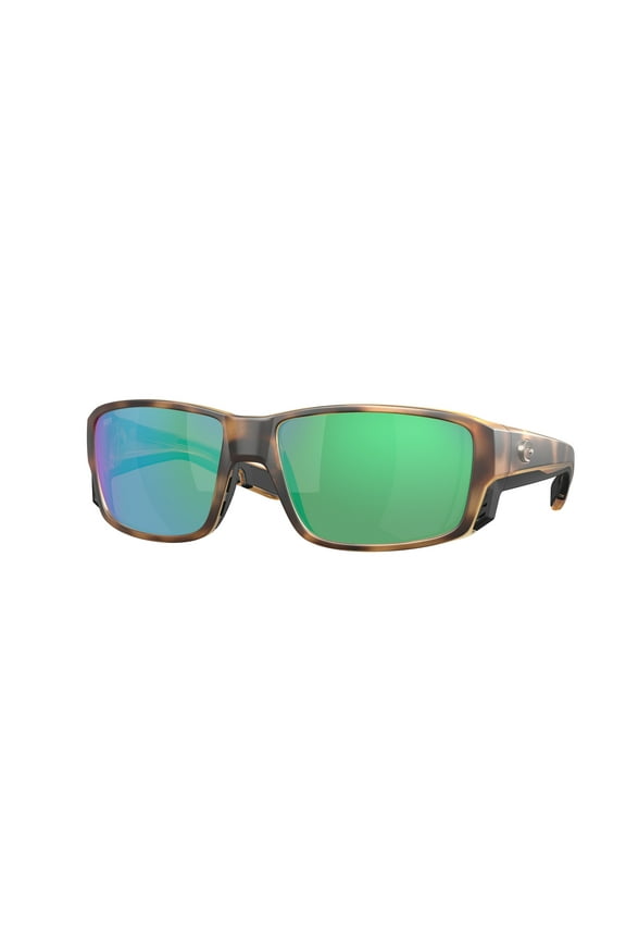 Sunglasses for Men - Tuna Alley PRO Mens Polarized Sunglasses - Fishing, Boating & Beach UV Protection - Matte Tortoise/Green Mirror 580G, Size 60