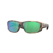 Costa Del Mar Sunglasses for Men - Tuna Alley PRO Mens Polarized Sunglasses - Fishing, Boating & Beach UV Protection - Matte Tortoise/Green Mirror 580G, Size 60