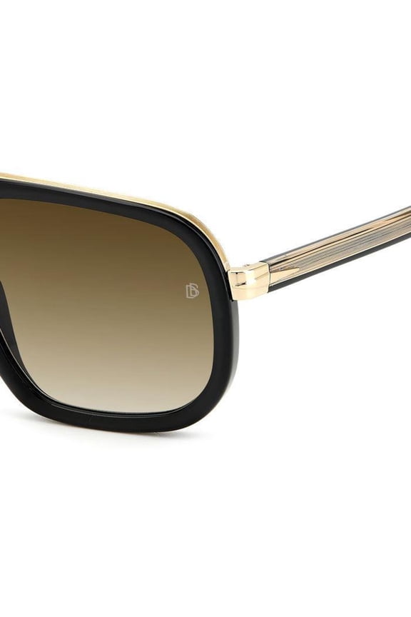 DB 7101/S 02M2HA 57mm Aviator Sunglasses Men's Black Gold Brown