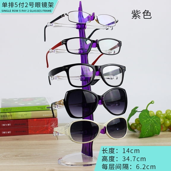 Sunglasses Display Stand: 5-Tier Plastic Sunglass Eyeglass Display Frame - Cartoon Glasses Stand For Retail - Eyewear Organizer For Gathering