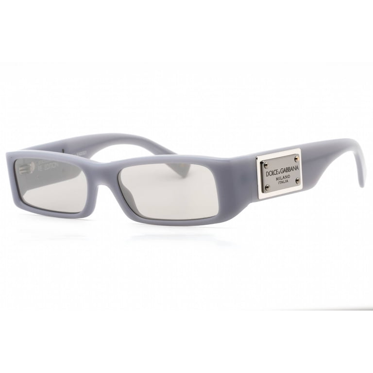Dolce & Gabbana Light Grey Mirror Silver Rectangular Sunglasses DG