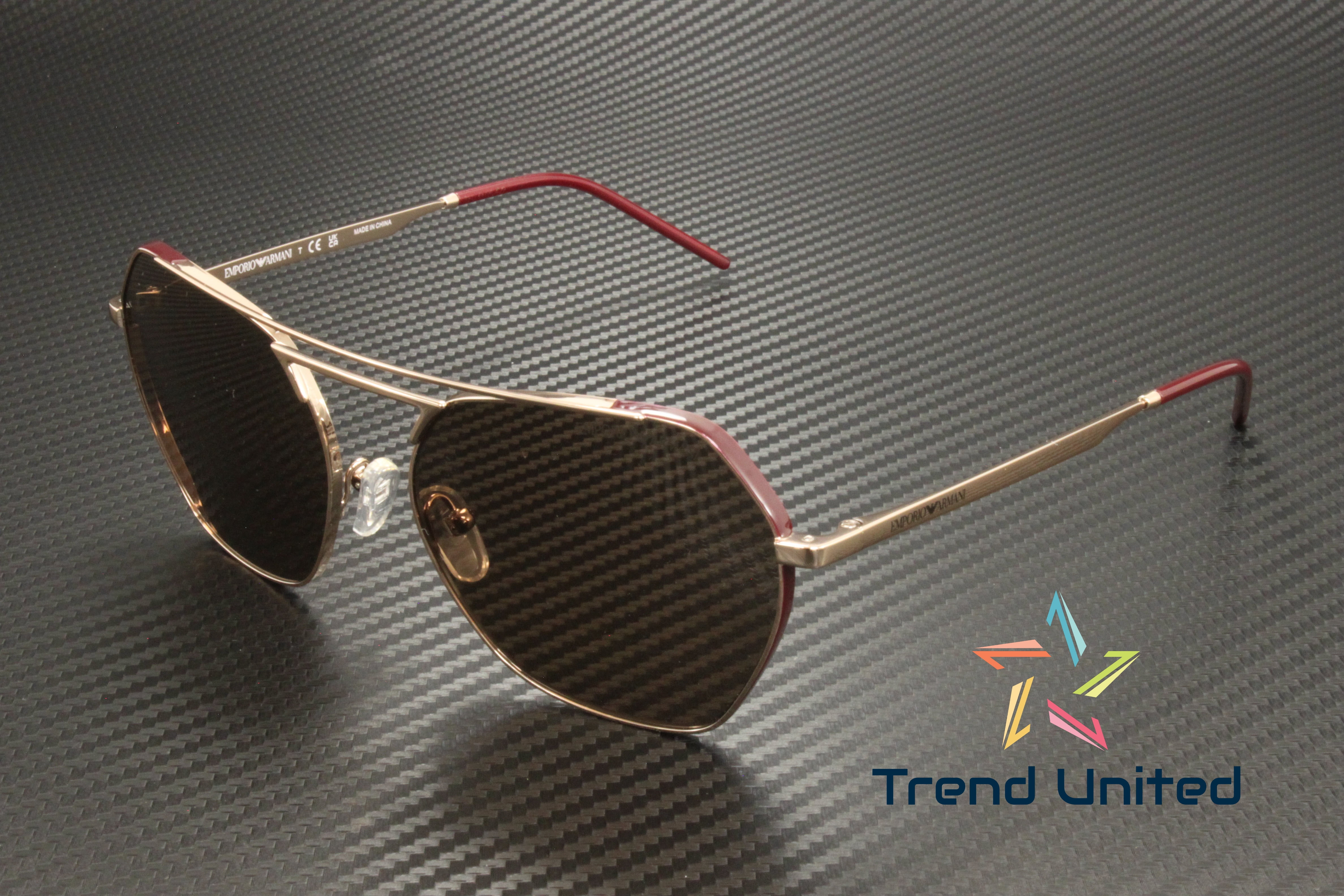 Emporio Armani Sunglasses Shiny Rose Gold NEW IN BOX! Emporio Armani EA2090 Irregular Sunglasses For Men main image 4