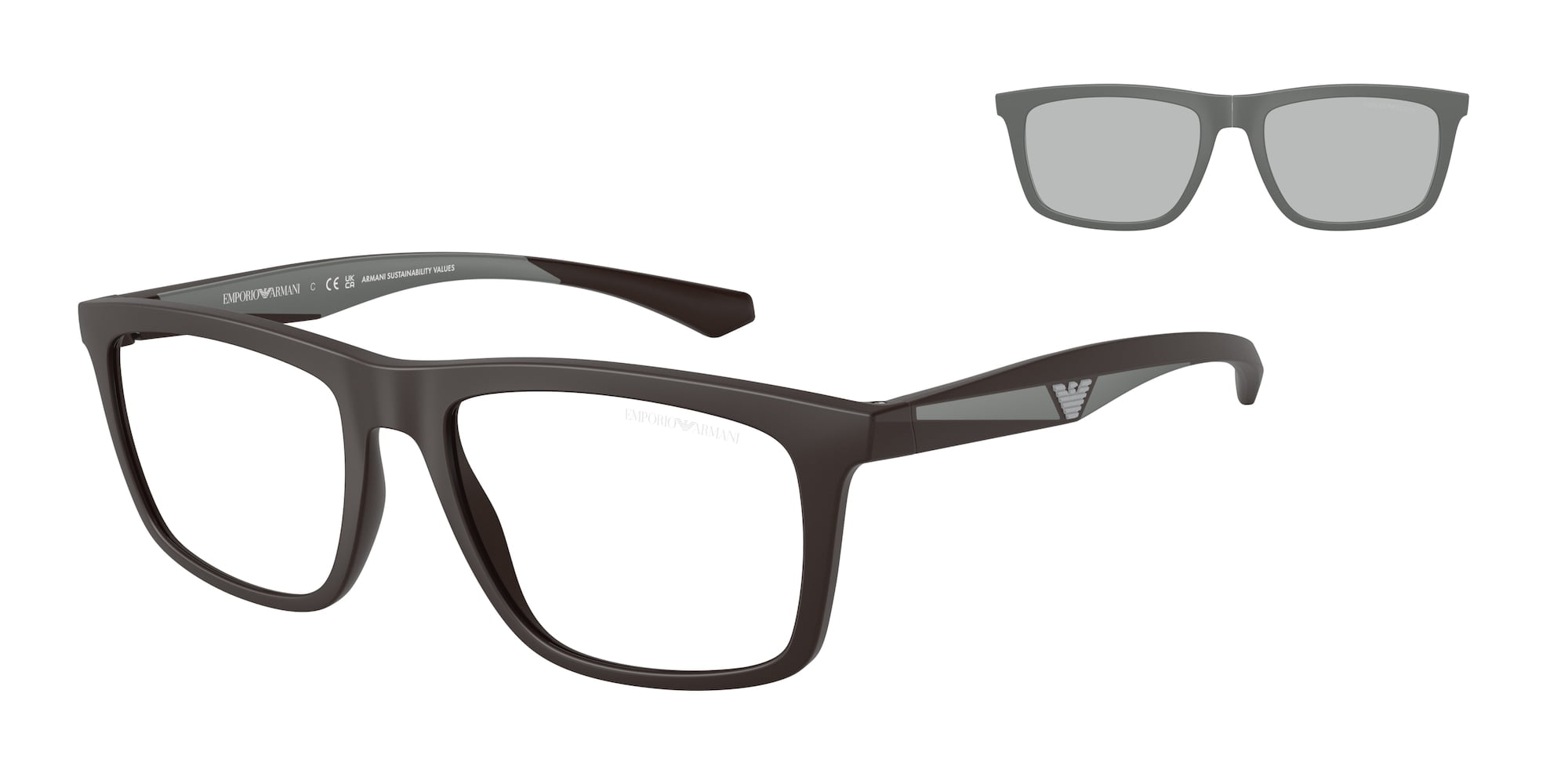 Emporio Armani EA4235 61861W 53mm Rectangle Sunglasses Men