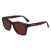 Salvatore Ferragamo SF2001S 232 54mm Square Sunglasses Unisex Transparent Brown