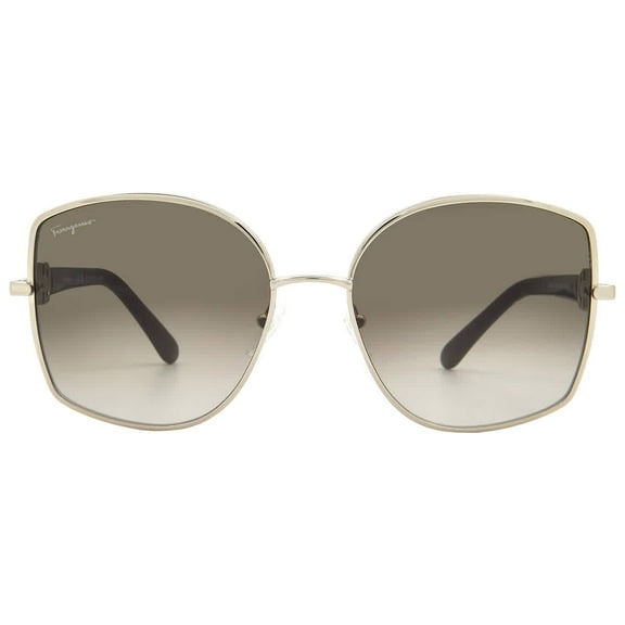 Ferragamo Rounded Butterfly Sunglasses SF304S 750 Gold/Khaki 58mm