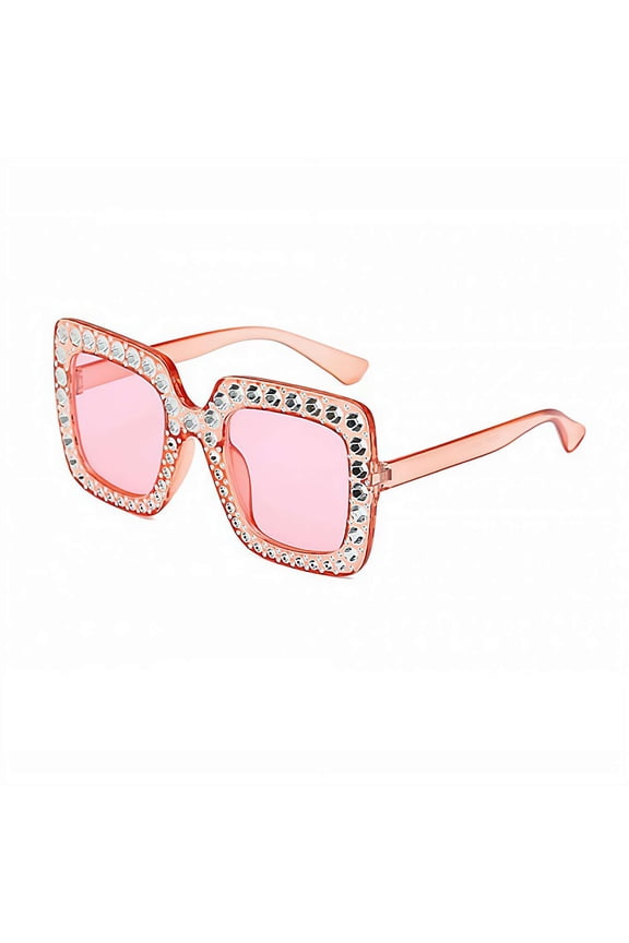Sunglasses Fit Over Glasses for Women Oversized Square Ladies Shades,Retro Rhinestone Frames Eyeglasses