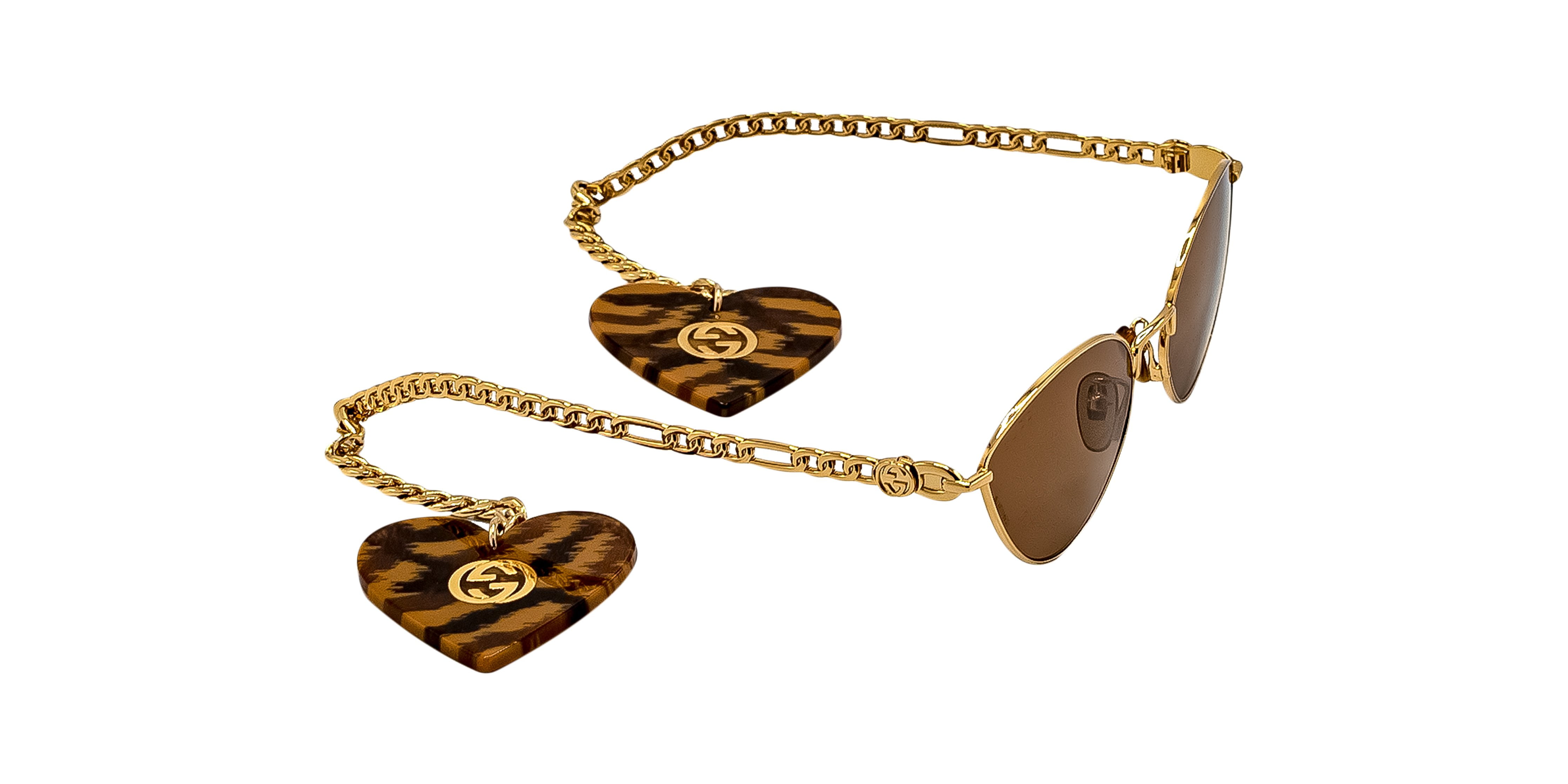 Sunglasses Gucci GG 0977 S- 002 Gold / Brown - Walmart.com display picture 2