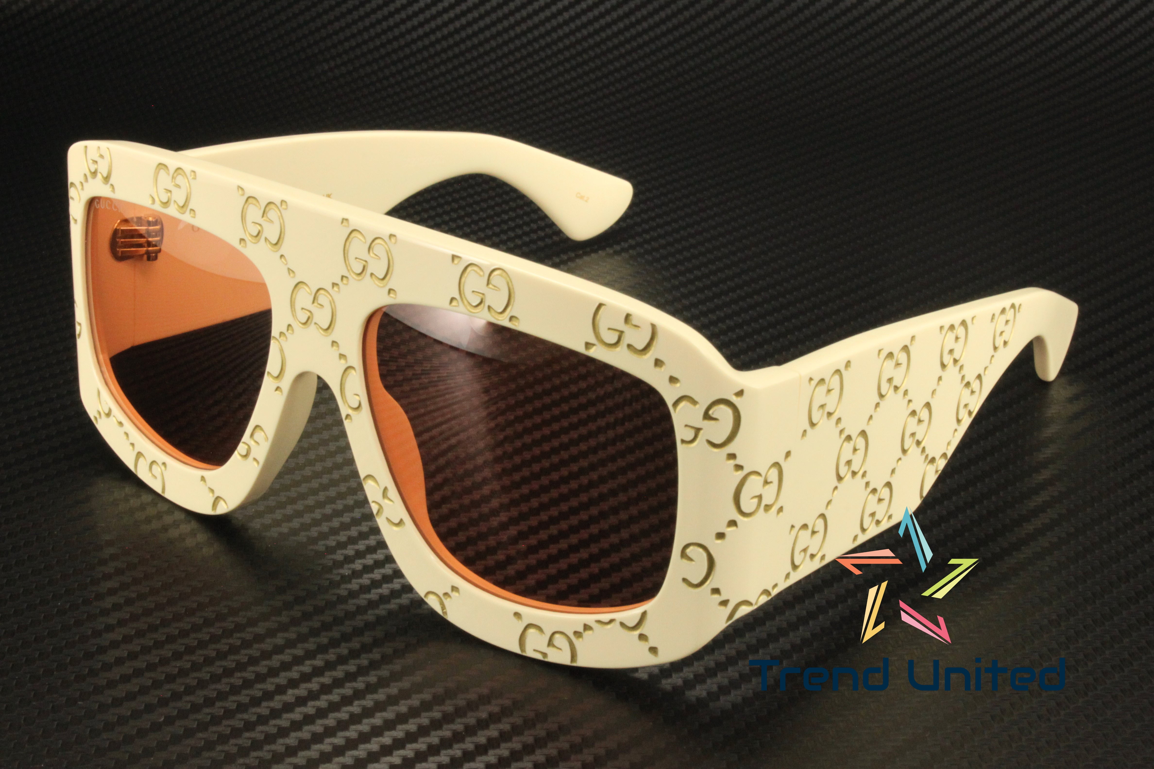 Gucci GG0983S 001 White Mask Sunglasses With Brown Lenses UV Protection s-l1200.jpg main image 2