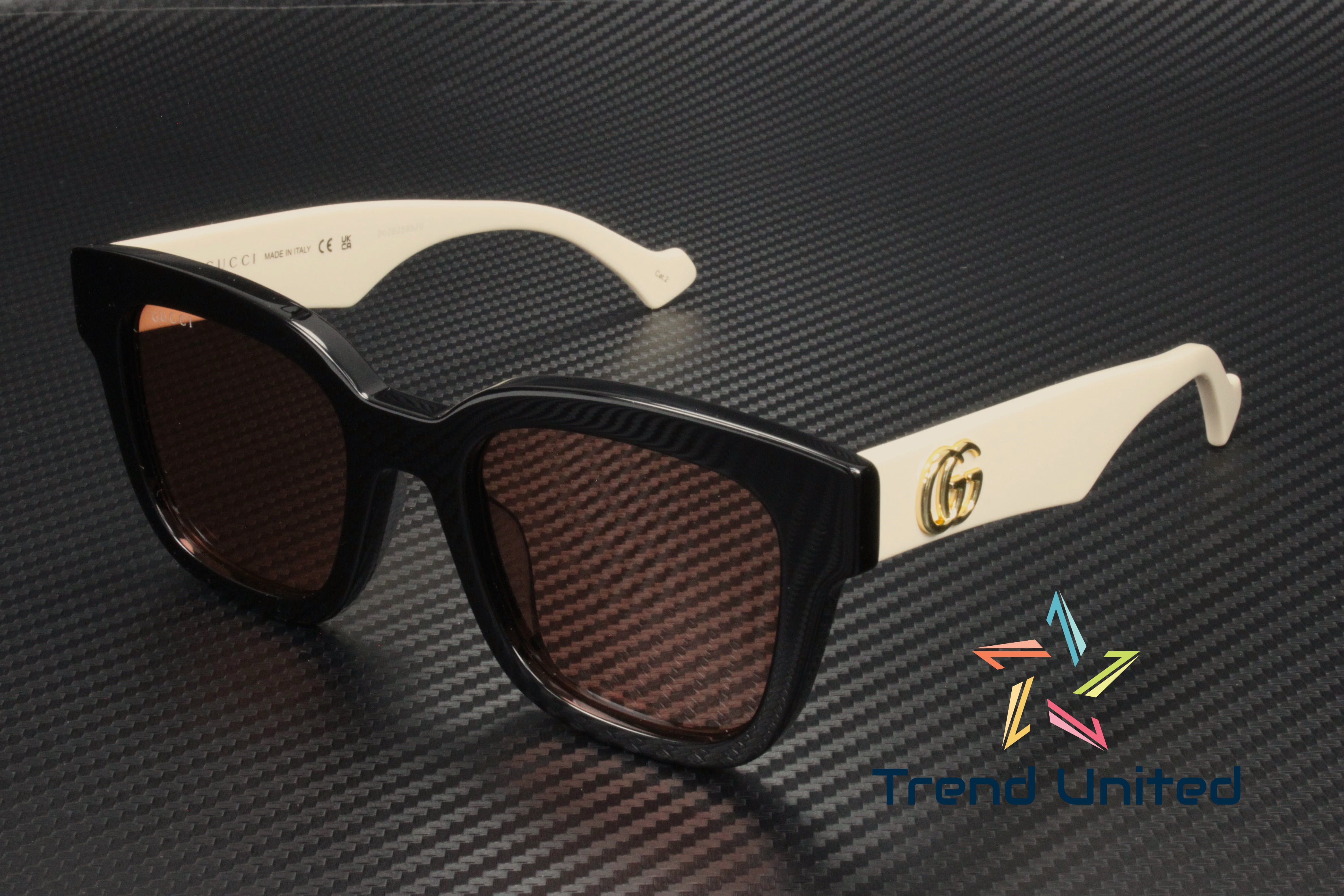 GUCCI GG0998S 002 Black/White/Orange Women Sunglasses Gucci GG0998S Square Sunglasses | EyeOns.com main image 2
