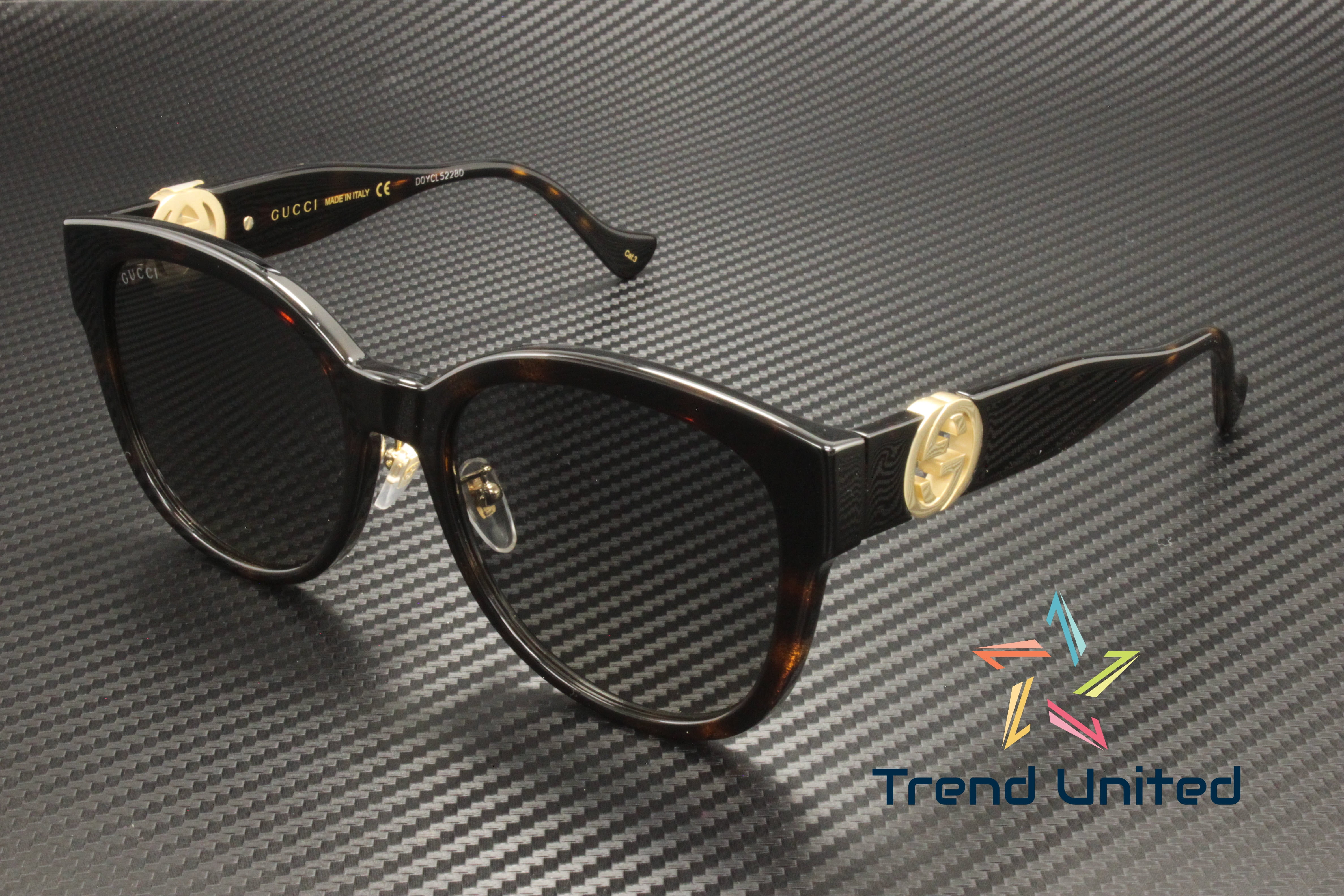 GUCCI GG1028SK 007 Rectangular Squared Havana Grey 56 mm  display picture 2