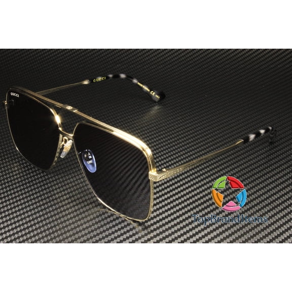 Gucci GG1099SA 002 61mm Aviator Sunglasses Men's Gold