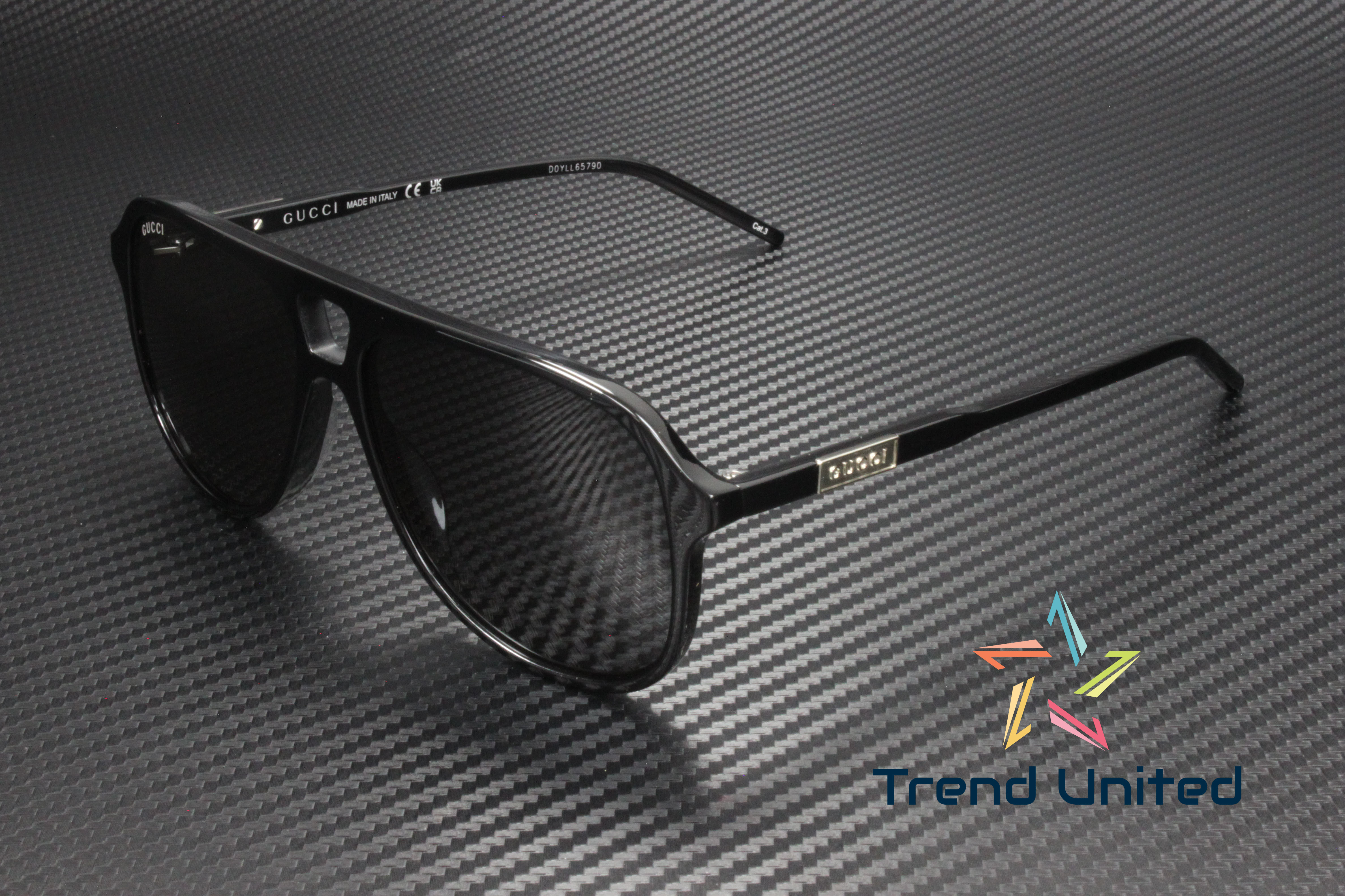 GUCCI GG1156S 001 Pilot Navigator Acetate Black Grey 57 mm  display picture 2