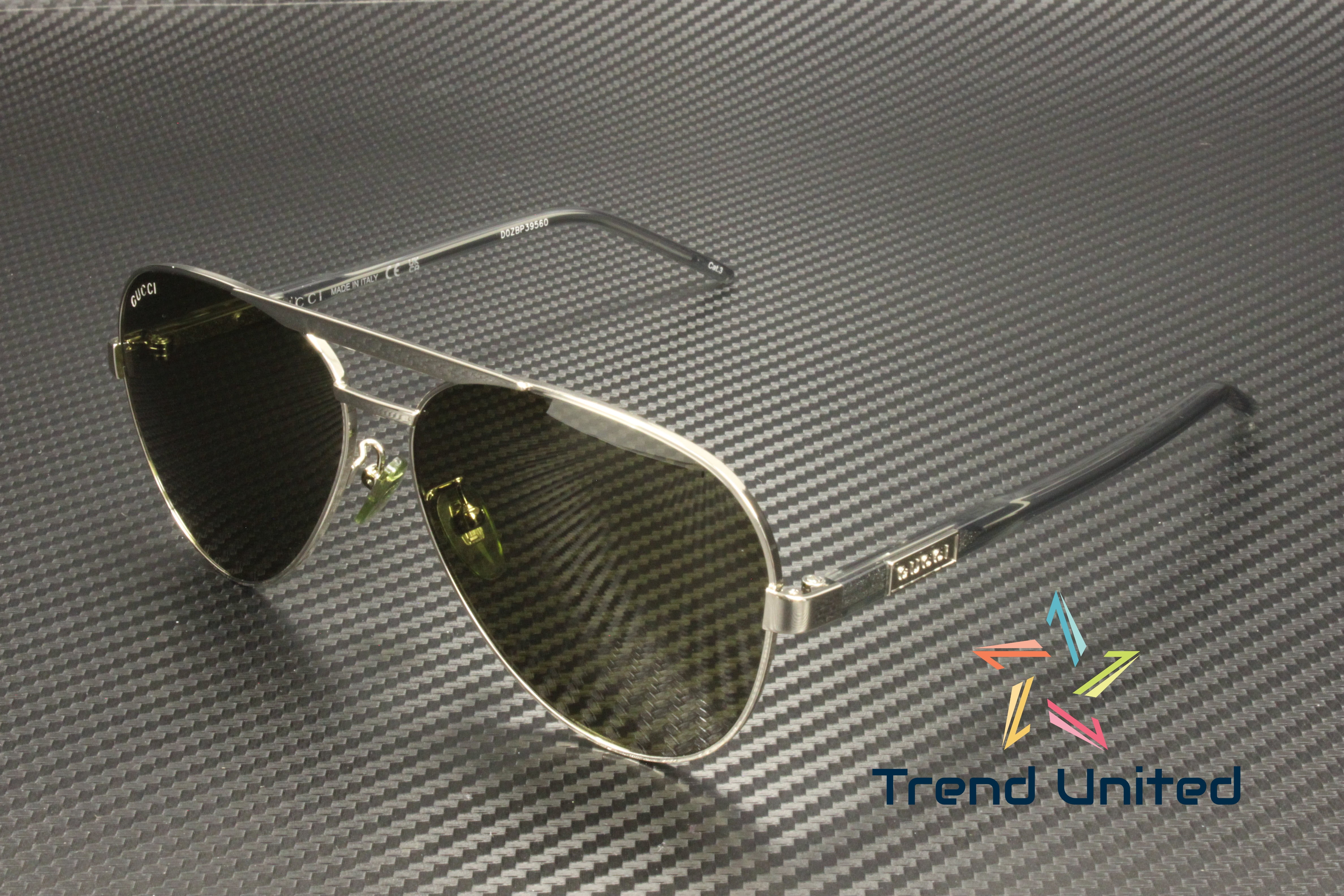 GUCCI GG1163S 002 Pilot Navigator Metal Silver Grey Green 60  display picture 3