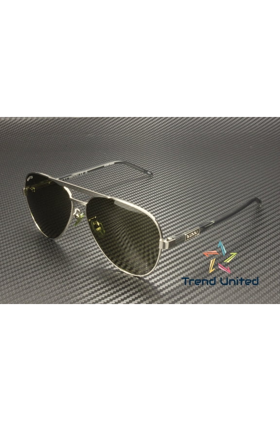 GG1163S 002 Pilot Navigator Metal Silver Grey Green 60 mm Men's Sunglasses