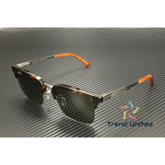 GUCCI GG1226S 003 Squared Acetate Havana Silver Green 53 mm Men's Sunglasses