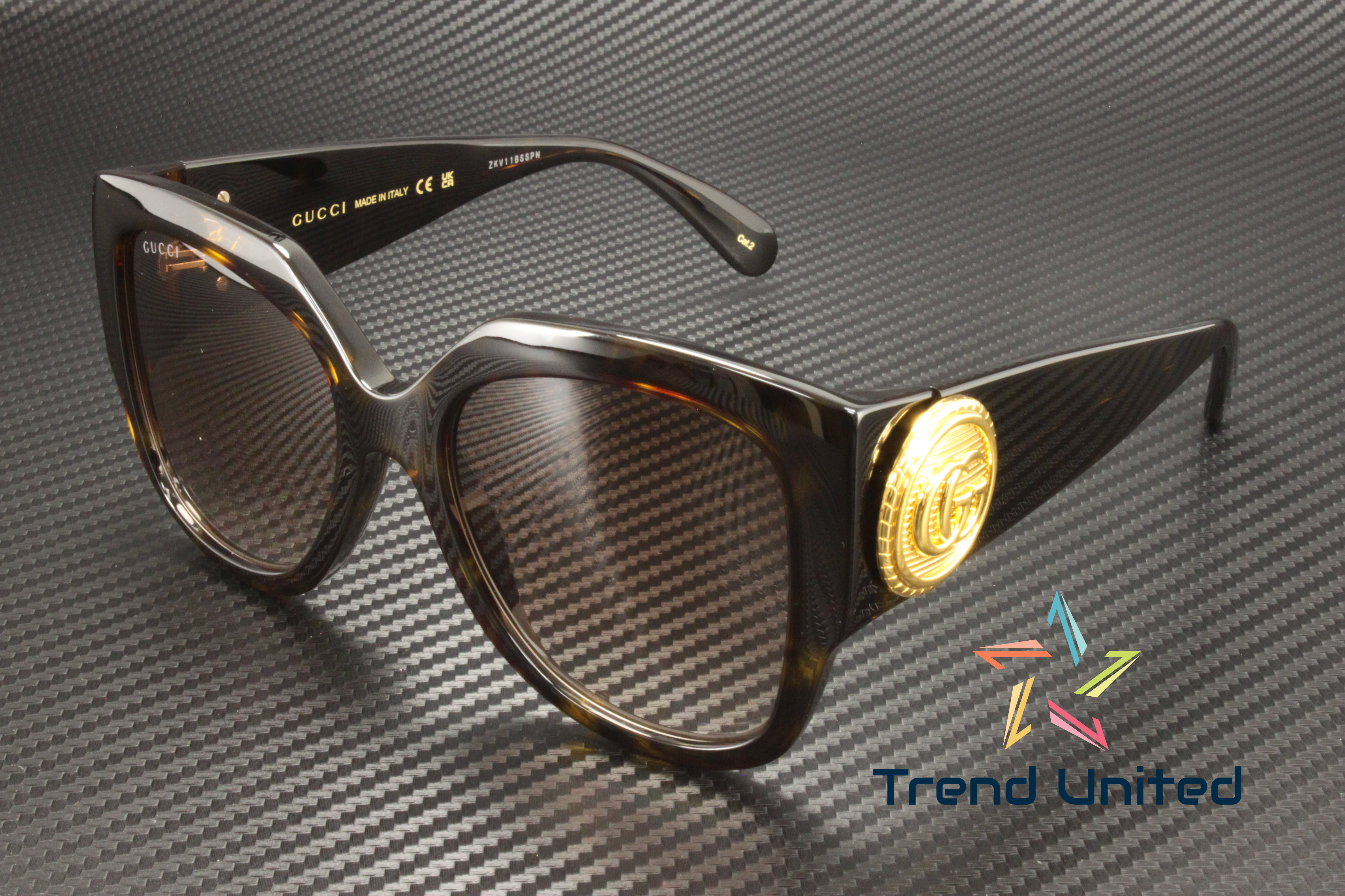 NEW GG1407S 003 GUCCI SQUARE HAVANA BROWN WOMEN SUNGLASSES GUCCI NEW Gucci Sunglasses GG1407S 003 Dark Havana / Brown  main image 2