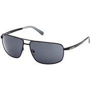 Harley Davidson Mens Matte Black Metal Rectangle Navigator Sunglasses - HD00025-02A-64
