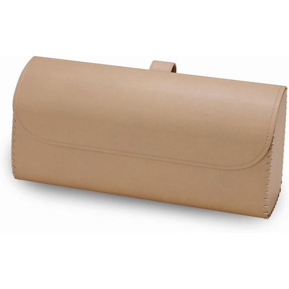 Sunglasses Holder for Car Visor, Leather Auto Eyeglasses Sun Visor Organizer Case, Handmade Universal Vehicle Visor Accessories Glasses Protective Storage Box for Man Women (Beige)