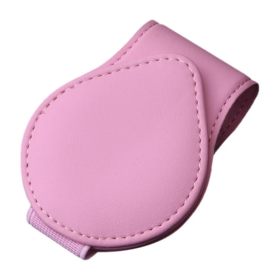 Sunglasses Holder for Car Visor, Magnetic Leather Auto Eyeglass Hanger Clip, Visor Ticket Card Clip Eyeglasses Mount, Universal Interior Visor Car Accessories Gadgets (Pink) 1.77x3.54"