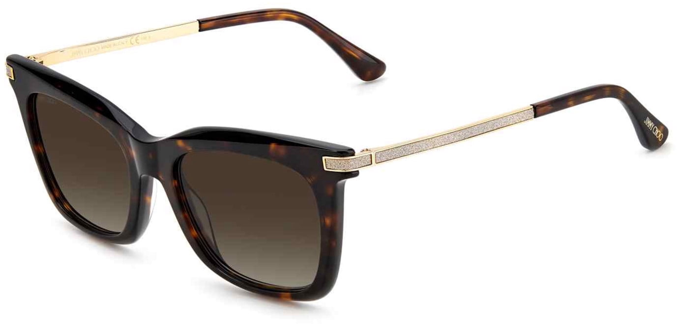 JIMMY CHOO SONJA/G/S 0086 HA Sunglasses Havana Frame Brown Gradient Lenses 55 Mm Jimmy Choo Brown Gradient Butterfly Ladies Sunglasses SONJA  main image 3