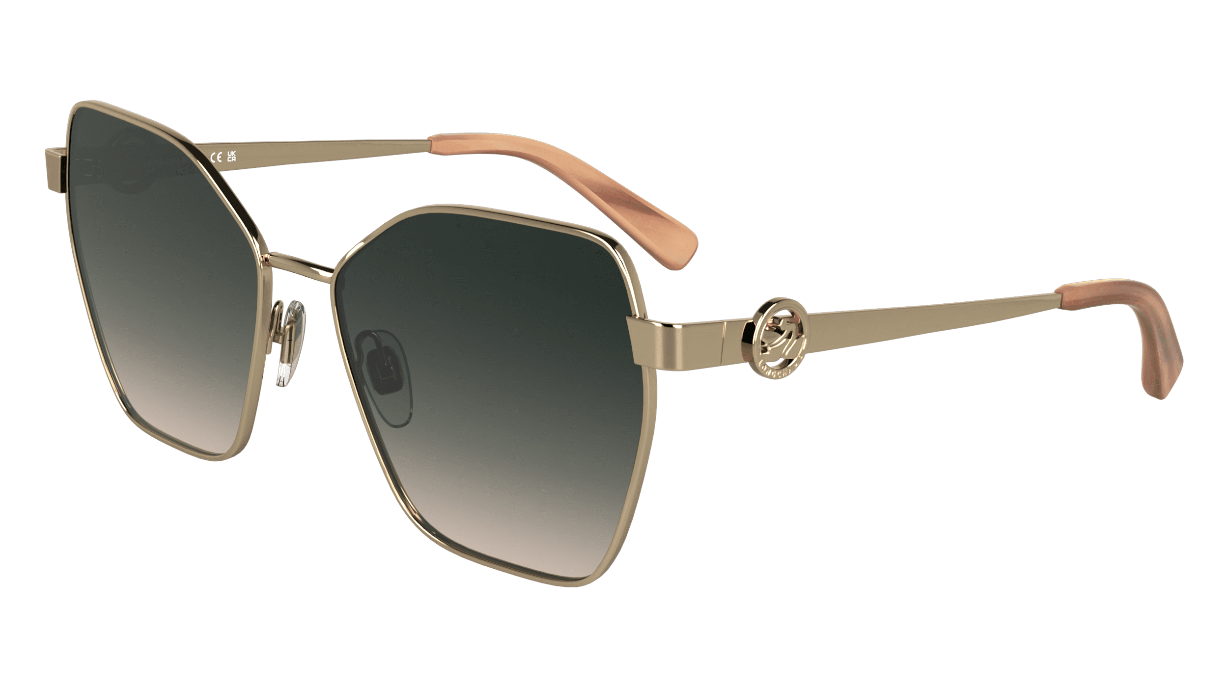 Sunglasses LONGCHAMP LO 180 S 725 Gold/Gradient Green Rose  display picture 1