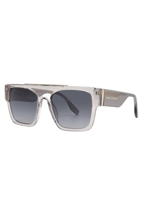 MARC 757/S 0KB79O 53mm Square Sunglasses Men's Transparent Dark Grey