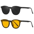 thumbnail image 1 of Sunglasses Men Polarized Sunglasses for Men Women Unisex Semi-Rimless Frame Retro Driving Sun Glasses UV Blocking,Style4，G14818, 1 of 5